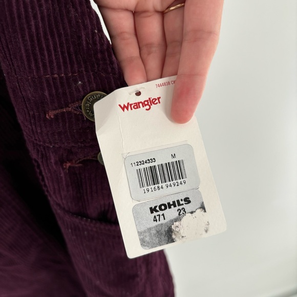 New! Wrangler Overall Dress Corduroy Style Pockets Skirtall Western Size Medium - Picture 8 of 11